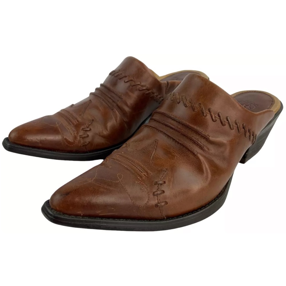 Ariat Womens Rebel 97682 Russet Pointed Toe Clog Shoes Slip On Brown Siz…